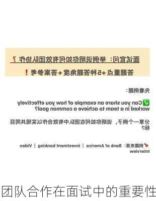 团队合作在面试中的重要性