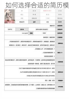 如何选择合适的简历模板