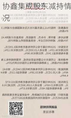 协鑫集成股东减持情况
