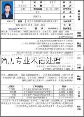 简历专业术语处理