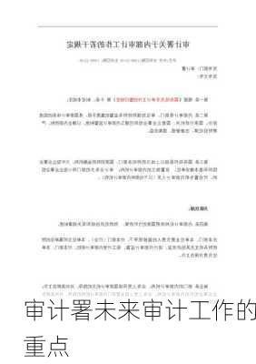 审计署未来审计工作的重点