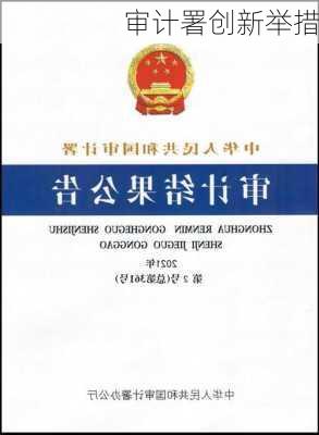审计署创新举措