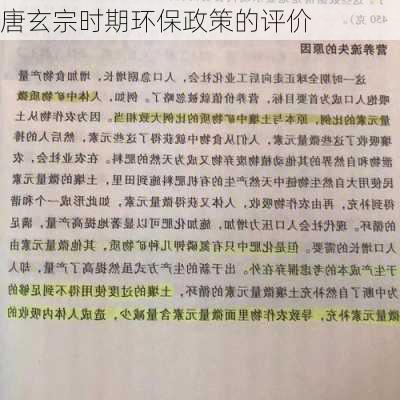 唐玄宗时期环保政策的评价