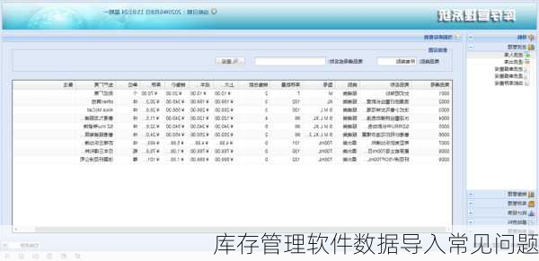 库存管理软件数据导入常见问题