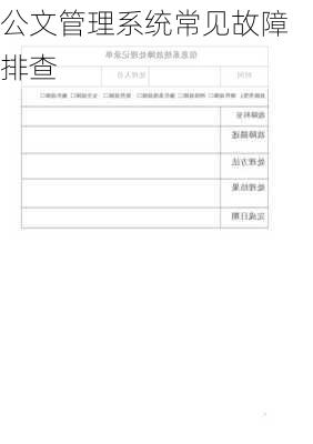 公文管理系统常见故障排查