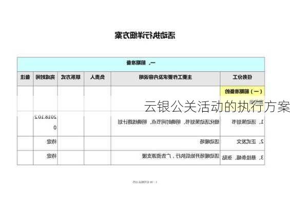 云银公关活动的执行方案