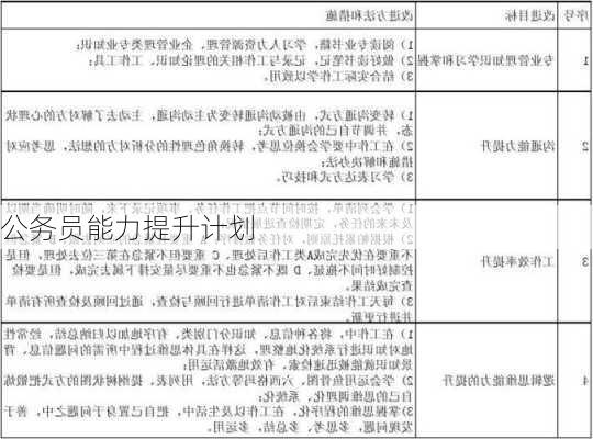 公务员能力提升计划