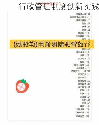 行政管理制度创新实践