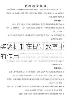 奖惩机制在提升效率中的作用
