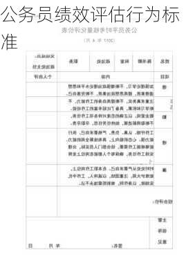公务员绩效评估行为标准