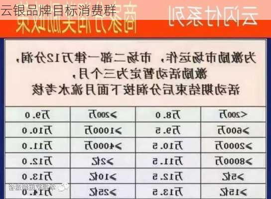 云银品牌目标消费群