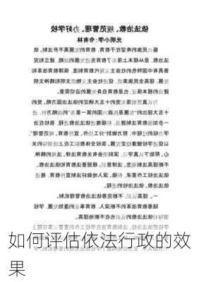 如何评估依法行政的效果