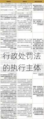 行政处罚法的执行主体