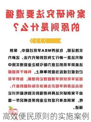 高效便民原则的实施案例