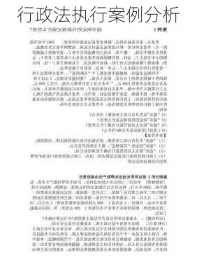 行政法执行案例分析