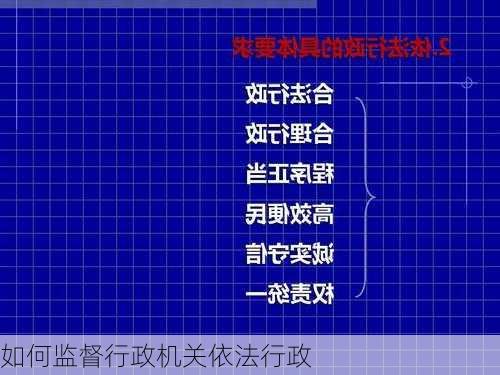 如何监督行政机关依法行政