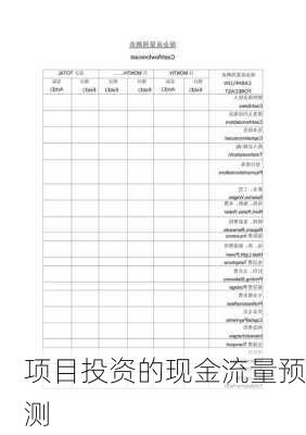 项目投资的现金流量预测