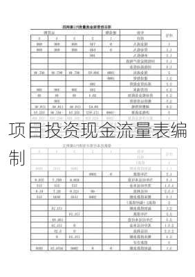项目投资现金流量表编制