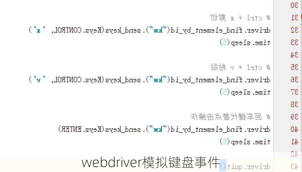 webdriver模拟键盘事件