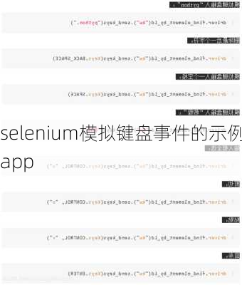 selenium模拟键盘事件的示例app