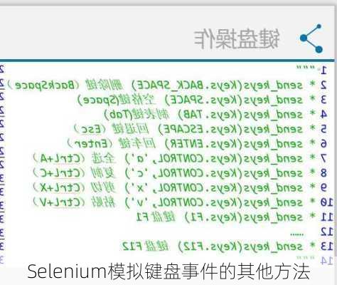 Selenium模拟键盘事件的其他方法