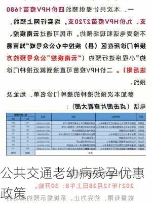 公共交通老幼病残孕优惠政策