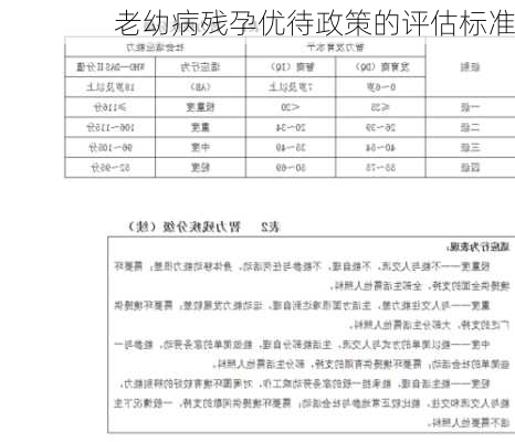 老幼病残孕优待政策的评估标准