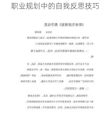 职业规划中的自我反思技巧