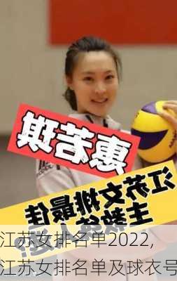 江苏女排名单2022,江苏女排名单及球衣号