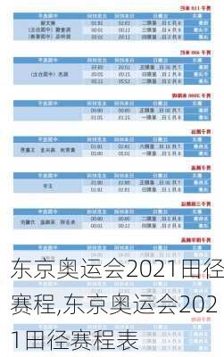 东京奥运会2021田径赛程,东京奥运会2021田径赛程表