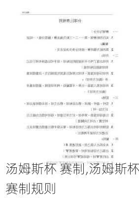汤姆斯杯 赛制,汤姆斯杯赛制规则