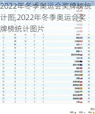 2022年冬季奥运会奖牌榜统计图,2022年冬季奥运会奖牌榜统计图片