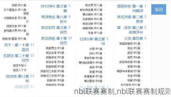 nbl联赛赛制,nbl联赛赛制规则