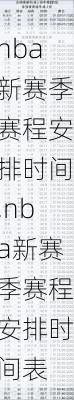 nba新赛季赛程安排时间,nba新赛季赛程安排时间表
