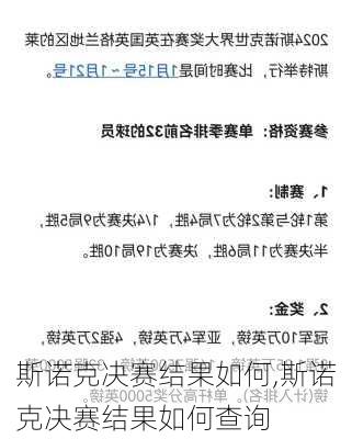 斯诺克决赛结果如何,斯诺克决赛结果如何查询