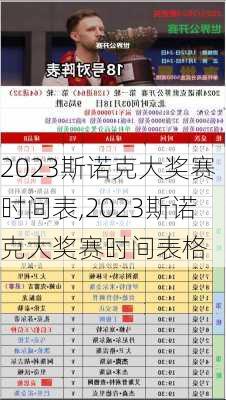 2023斯诺克大奖赛时间表,2023斯诺克大奖赛时间表格