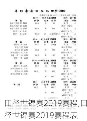 田径世锦赛2019赛程,田径世锦赛2019赛程表