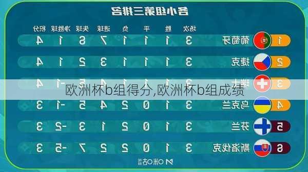 欧洲杯b组得分,欧洲杯b组成绩