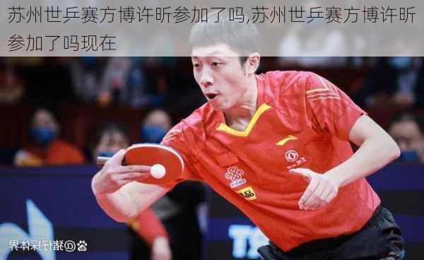苏州世乒赛方博许昕参加了吗,苏州世乒赛方博许昕参加了吗现在