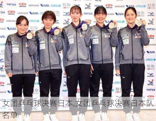 女团乒乓球决赛日本,女团乒乓球决赛日本队名单