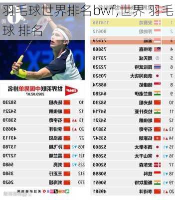 羽毛球世界排名bwf,世界 羽毛球 排名