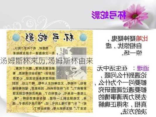 汤姆斯杯来历,汤姆斯杯由来