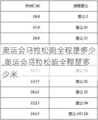 奥运会马拉松跑全程是多少,奥运会马拉松跑全程是多少米
