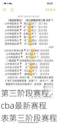 第三阶段赛程,cba最新赛程表第三阶段赛程