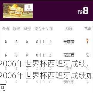 2006年世界杯西班牙成绩,2006年世界杯西班牙成绩如何