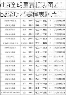 cba全明星赛程表图,cba全明星赛程表图片