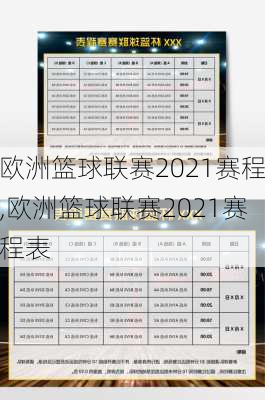 欧洲篮球联赛2021赛程,欧洲篮球联赛2021赛程表