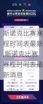 斯诺克比赛赛程时间表最新,斯诺克比赛赛程时间表最新消息