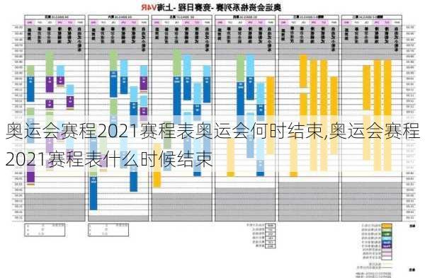 奥运会赛程2021赛程表奥运会何时结束,奥运会赛程2021赛程表什么时候结束