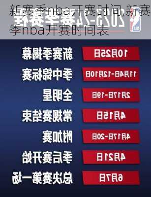 新赛季nba开赛时间,新赛季nba开赛时间表